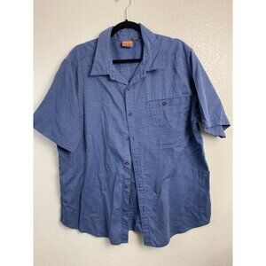 Merrell Short‎ Sleeve Button Up Shirt Men sz XXL Blue Outdoor Hiking performance